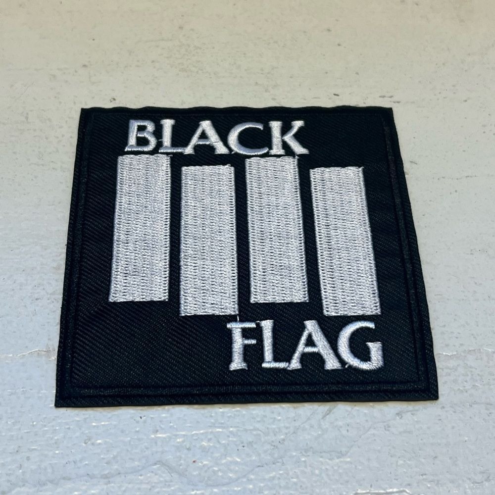 Black Flag Band‎ Iron On Patch SST Bars Logo Circle Jerks Agnostic Front